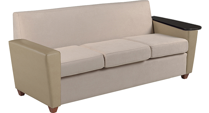 Elle Sofa w\/One Fixed Tablet Arm 